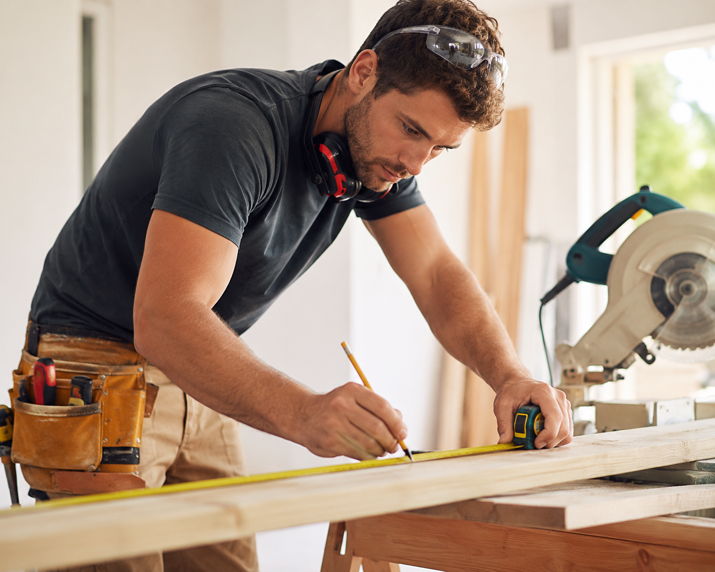 Electrician working on-site for Galaxera trade business workflow