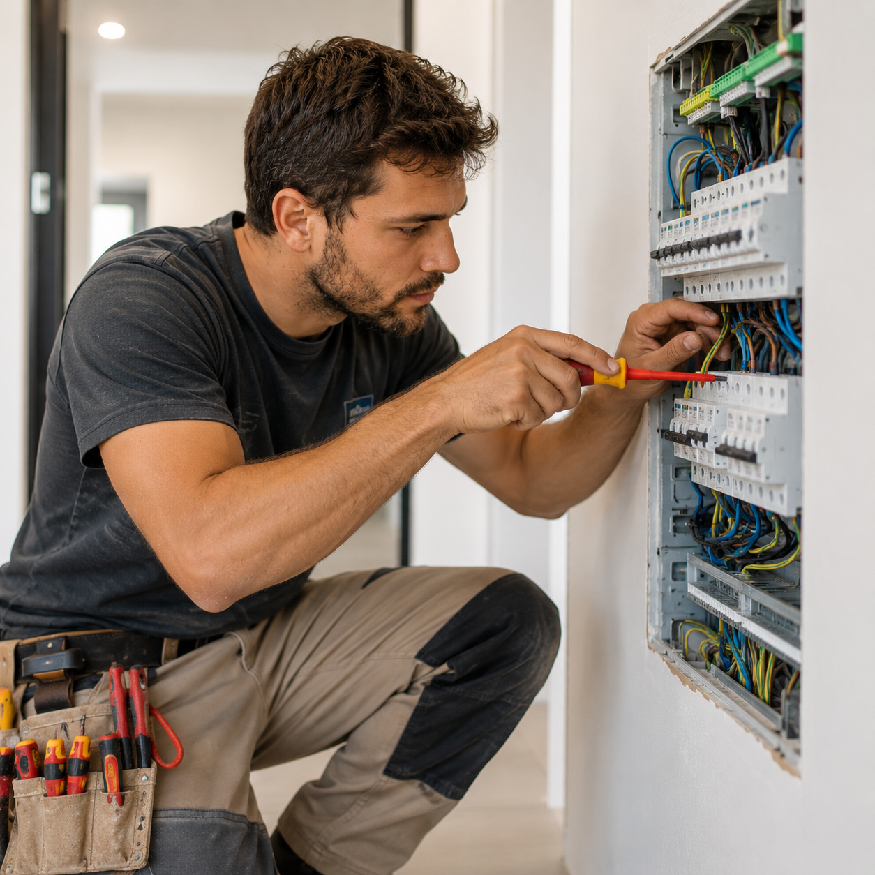 Plasterer working on-site for Galaxera trade business workflow