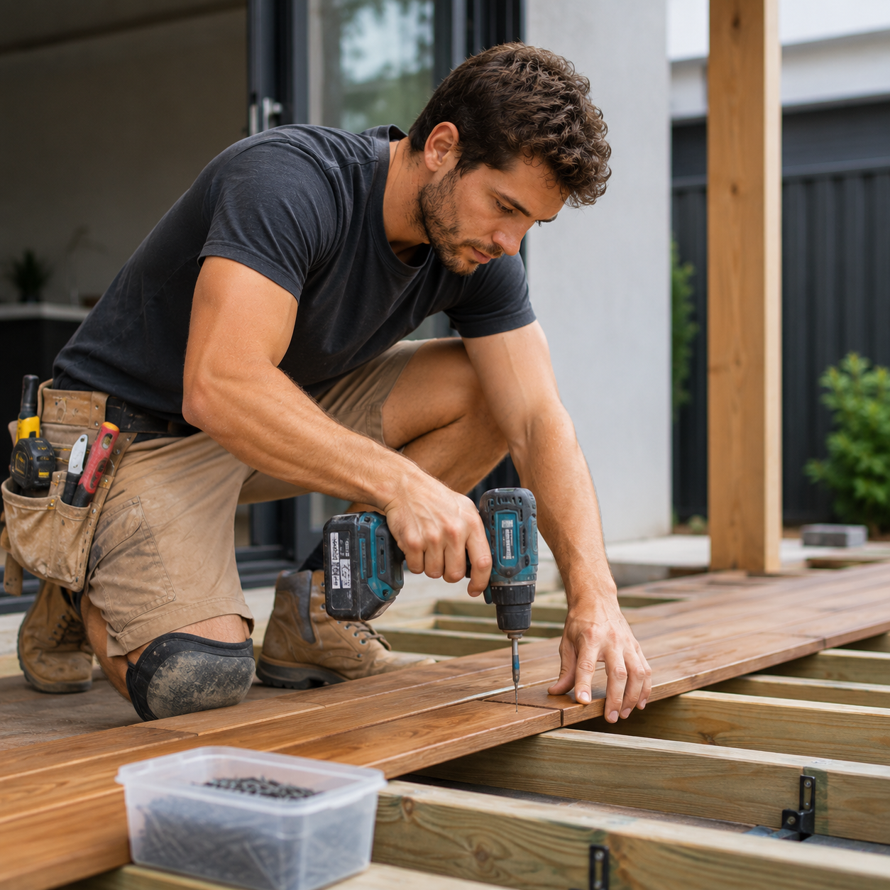 Electrician working on-site for Galaxera trade business workflow